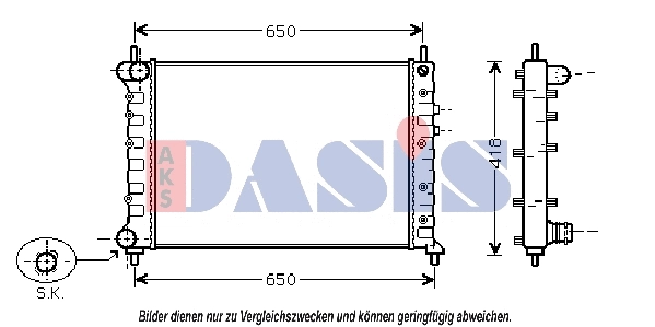 300000N AKS DASIS Радиатор, охлаждение двигателя (фото 1)