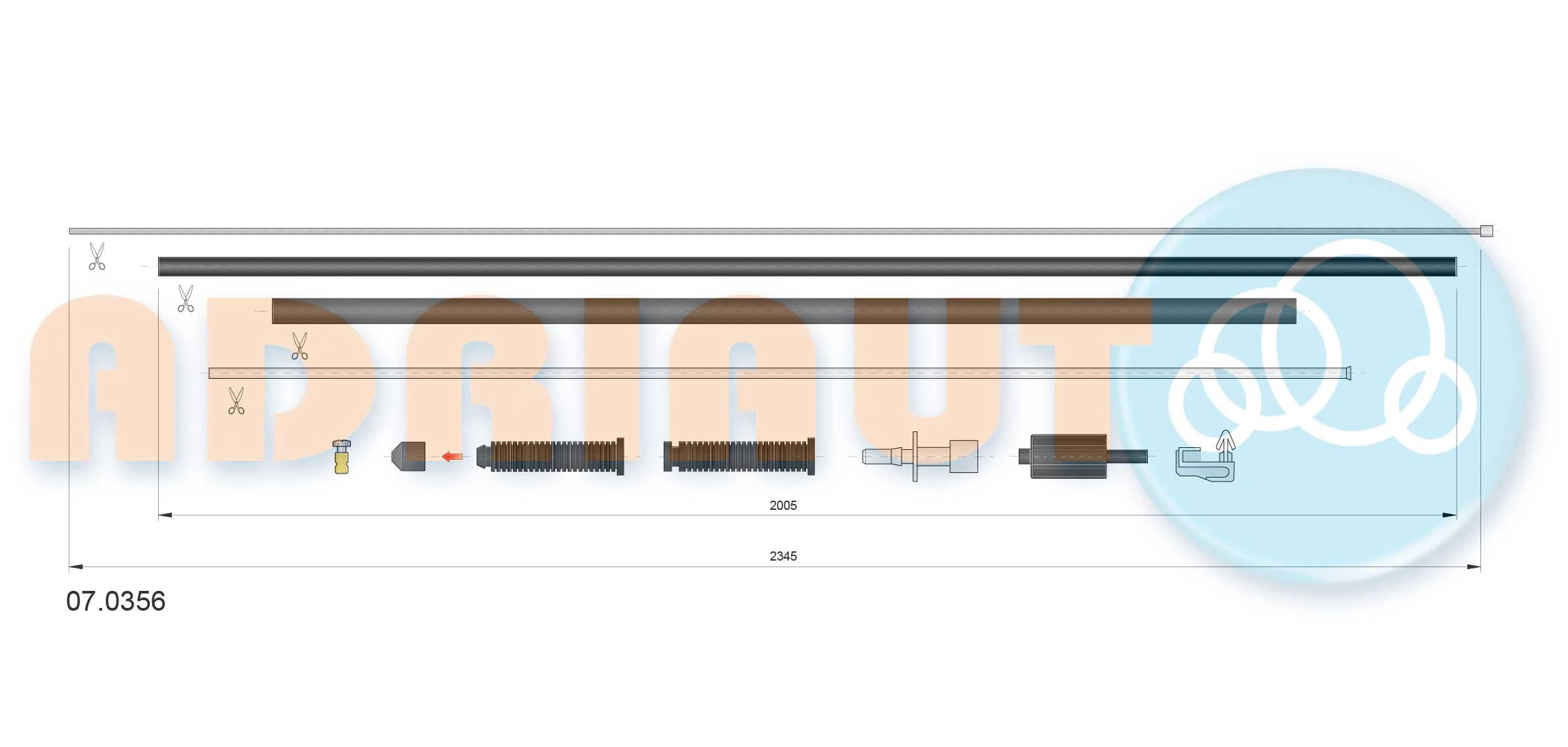 07.0356 ADRIAUTO трос газа к-кт (фото 1)