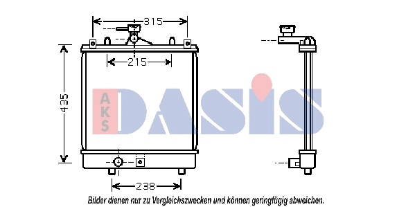 322007N AKS DASIS Радиатор, охлаждение двигателя (фото 1)