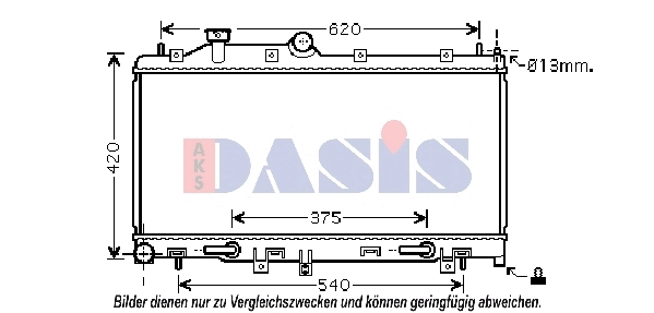 350041N AKS DASIS Радиатор, охлаждение двигателя (фото 1)