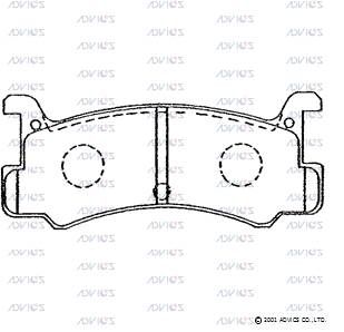 SN742 ADVICS Комплект тормозных колодок, дисковый тормоз (фото 3)