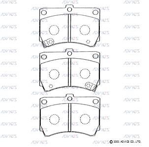 SN252P ADVICS Комплект тормозных колодок, дисковый тормоз (фото 2)