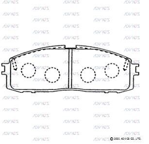 SN764 ADVICS Комплект тормозных колодок, дисковый тормоз (фото 3)