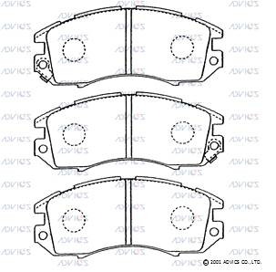 SN794P ADVICS Комплект тормозных колодок, дисковый тормоз (фото 3)