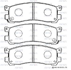 SN657P ADVICS Комплект тормозных колодок, дисковый тормоз (фото 3)