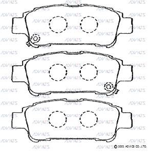 SN679P ADVICS Комплект тормозных колодок, дисковый тормоз (фото 3)