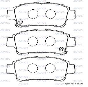 SN679P ADVICS Комплект тормозных колодок, дисковый тормоз (фото 4)