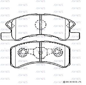 SN875 ADVICS Комплект тормозных колодок, дисковый тормоз (фото 2)