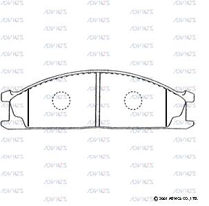 SN536 ADVICS Комплект тормозных колодок, дисковый тормоз (фото 4)