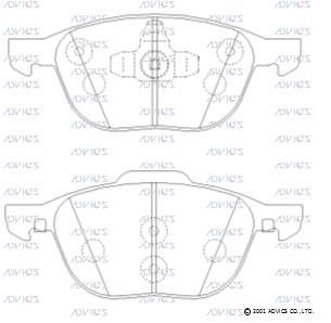 SN918 ADVICS Комплект тормозных колодок, дисковый тормоз (фото 2)