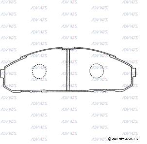 SN566 ADVICS Комплект тормозных колодок, дисковый тормоз (фото 3)