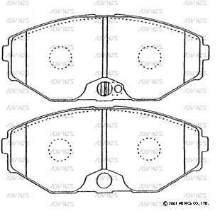 SN572P ADVICS Комплект тормозных колодок, дисковый тормоз (фото 3)