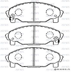 SN835P ADVICS Комплект тормозных колодок, дисковый тормоз (фото 2)