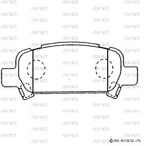 SN866 ADVICS Комплект тормозных колодок, дисковый тормоз (фото 3)