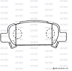 SN866 ADVICS Комплект тормозных колодок, дисковый тормоз (фото 4)