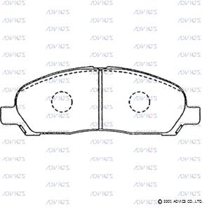 SN867 ADVICS Комплект тормозных колодок, дисковый тормоз (фото 2)