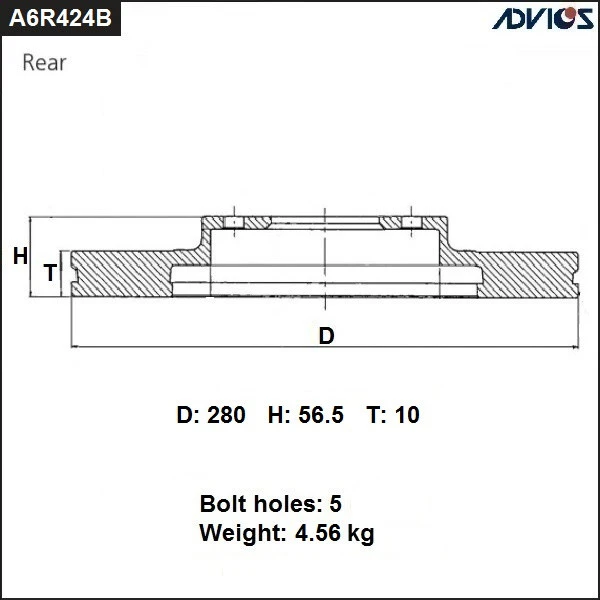 A6R424B ADVICS Тормозной диск (фото 2)