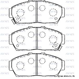 SN429P ADVICS Комплект тормозных колодок, дисковый тормоз (фото 2)