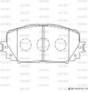 SN939 ADVICS Комплект тормозных колодок, дисковый тормоз (фото 1)