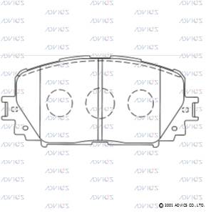 SN939 ADVICS Комплект тормозных колодок, дисковый тормоз (фото 3)