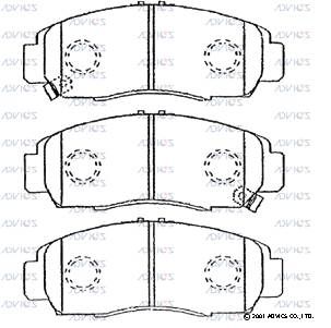 SN431P ADVICS Комплект тормозных колодок, дисковый тормоз (фото 2)