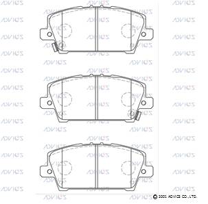 SN996P ADVICS Комплект тормозных колодок, дисковый тормоз (фото 4)