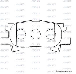 A2N111 ADVICS Комплект тормозных колодок, дисковый тормоз (фото 2)
