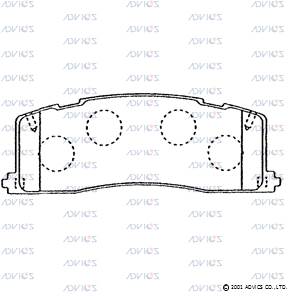 SN644 ADVICS Комплект тормозных колодок, дисковый тормоз (фото 4)