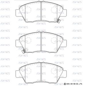 SN149P ADVICS Комплект тормозных колодок, дисковый тормоз (фото 3)