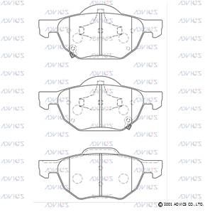 SN987P ADVICS Комплект тормозных колодок, дисковый тормоз (фото 2)