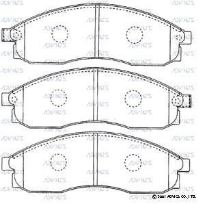 SN565P ADVICS Комплект тормозных колодок, дисковый тормоз (фото 3)