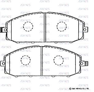 SN581P ADVICS Комплект тормозных колодок, дисковый тормоз (фото 3)