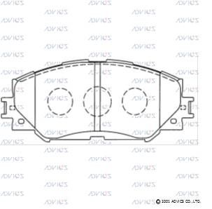 A1N128 ADVICS Комплект тормозных колодок, дисковый тормоз (фото 2)