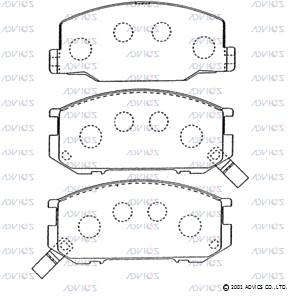 SN825P ADVICS Комплект тормозных колодок, дисковый тормоз (фото 1)