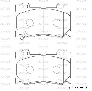 SN506P ADVICS Комплект тормозных колодок, дисковый тормоз (фото 2)