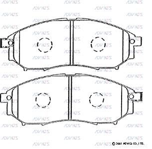 SN583P ADVICS Комплект тормозных колодок, дисковый тормоз (фото 3)