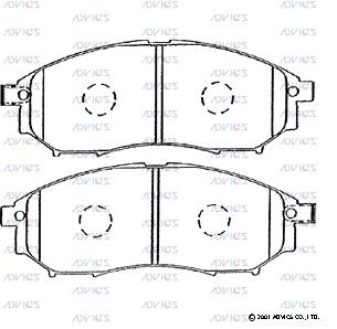 SN583P ADVICS Комплект тормозных колодок, дисковый тормоз (фото 4)