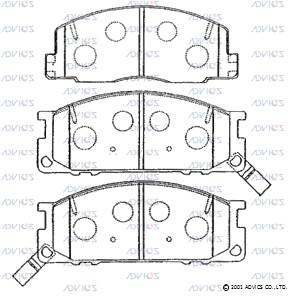 SN826P ADVICS Комплект тормозных колодок, дисковый тормоз (фото 1)