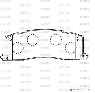 A2N047 ADVICS Комплект тормозных колодок, дисковый тормоз (фото 2)