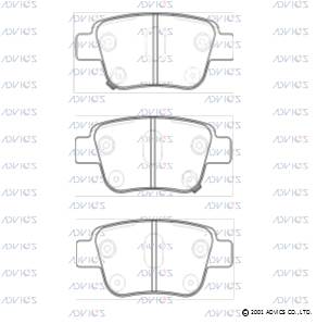 SN696P ADVICS Комплект тормозных колодок, дисковый тормоз (фото 4)