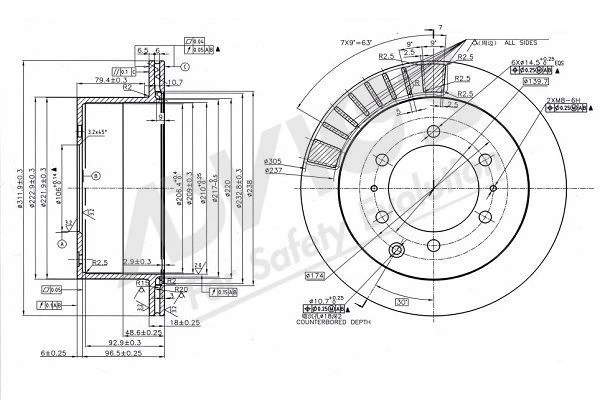 A6R180B ADVICS Тормозной диск (фото 1)