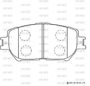 SN687 ADVICS Комплект тормозных колодок, дисковый тормоз (фото 3)