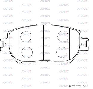 SN687 ADVICS Комплект тормозных колодок, дисковый тормоз (фото 4)