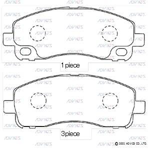 SN917E ADVICS Комплект тормозных колодок, дисковый тормоз (фото 3)