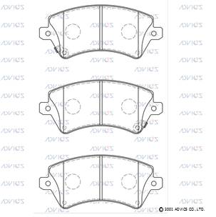 SN990P ADVICS Комплект тормозных колодок, дисковый тормоз (фото 3)