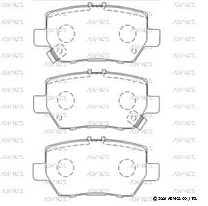 SN439P ADVICS Комплект тормозных колодок, дисковый тормоз (фото 2)