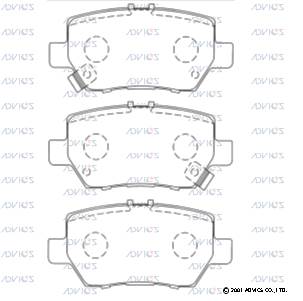 SN439P ADVICS Комплект тормозных колодок, дисковый тормоз (фото 3)