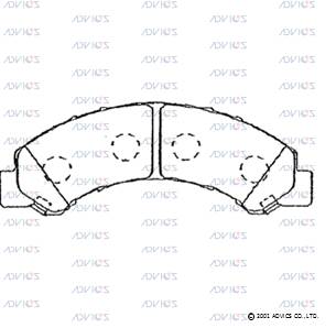 SN896 ADVICS Комплект тормозных колодок, дисковый тормоз (фото 3)