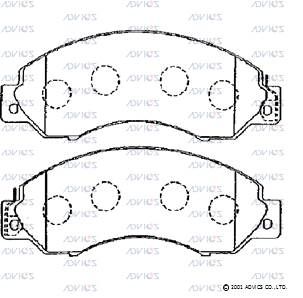 SN813P ADVICS Комплект тормозных колодок, дисковый тормоз (фото 2)