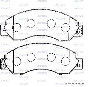 SN813P ADVICS Комплект тормозных колодок, дисковый тормоз (фото 3)